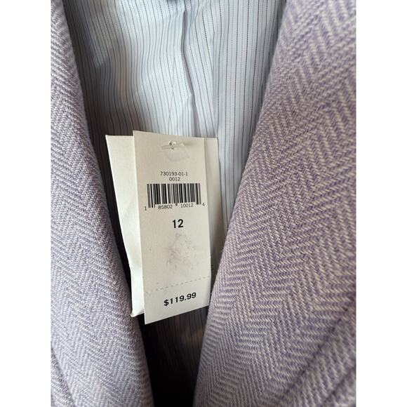 Banana Republic Wool Blend Herringbone Blazer Jacket Lilac Women’s 12 NWT - Picture 4 of 10